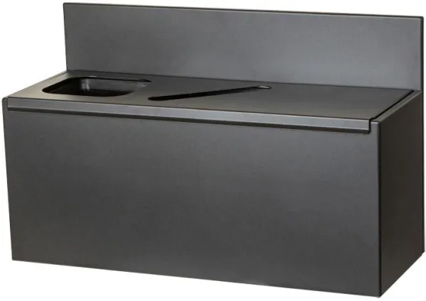 Sorting station with 3 inner buckets 3x15L black