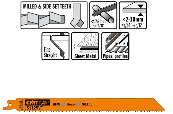 Reciprocating Saw Blade 225mm BIM Heavy