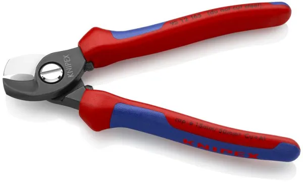 Knipex Cable Cutter blued, with multi-component handle 165 mm